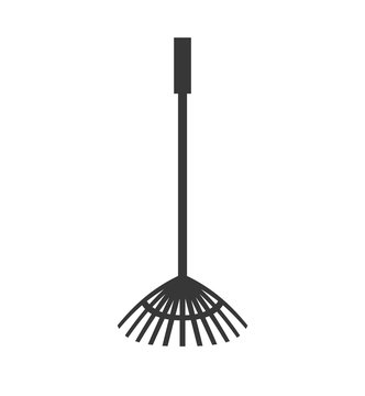 Gardening concept represented by rake tool icon. isolated and flat illustration 