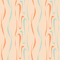 Peach pattern with waves and curls