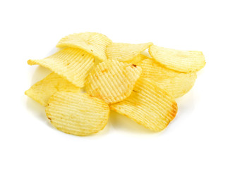 Potato chips isolated on white