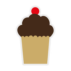 Sweet concept represented by cupcake icon. isolated and flat illustration 