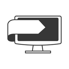 Technology and gadget concept represented by computer icon. isolated and flat illustration 