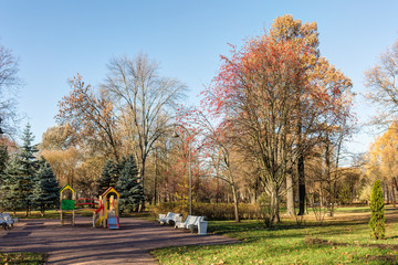 park on a sunny autumn day