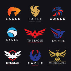 Eagle logo collection,bird logo,phoenix logo,vector logo template.