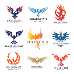 Obraz premium Eagle logo collection,bird logo,phoenix logo,vector logo template.