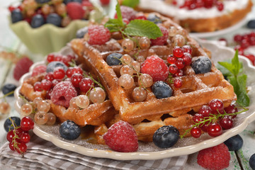 Waffles with berries