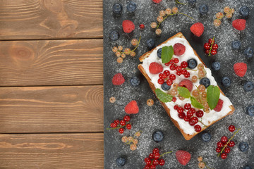 Waffles with berries