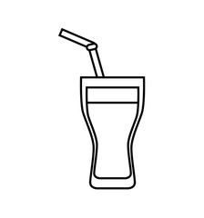 Soda and drink  concept represented by drinking straw inside glass icon. isolated and flat illustration 