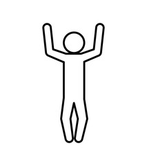 Healthy lifestyle concept represented by pictogram jumping icon. isolated and flat illustration 