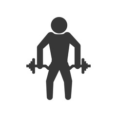 Healthy lifestyle concept represented by weight lifting icon. isolated and flat illustration 