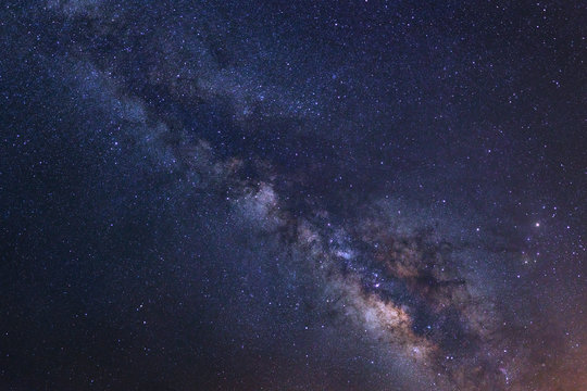 Beautiful milky way galaxy on a night sky,Long exposure photogra