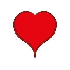 Love concept represented by red heart shape icon. isolated and flat illustration 
