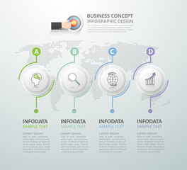 Abstract 3d infographic 4 options,  Business concept infographic template