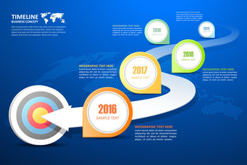 Business timeline infographic template can be used for workflow, layout, diagram.