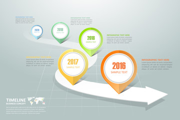 Business timeline infographic template can be used for workflow, layout, diagram
