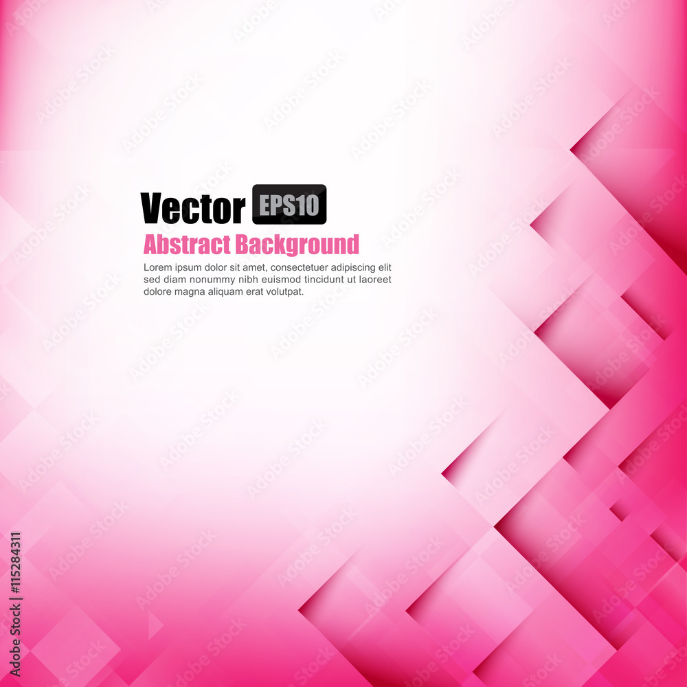 Poster abstract background light pink with basic geometry element vecto