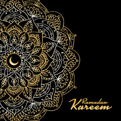 Traditional ramadan kareem month celebration. Greeting card design