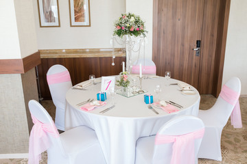 nicely decorated wedding table