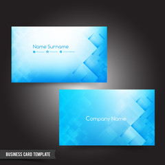 Business Card template set 56 Dark light blue and basic geometry