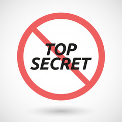 Isolated forbidden signal with    the text TOP SECRET