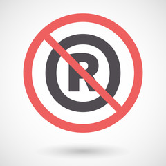 Isolated forbidden signal with    the registered trademark symbo