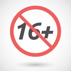 Obraz premium Isolated forbidden signal with the text 16+