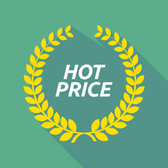Long shadow laurel wreath with    the text HOT PRICE