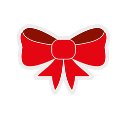 red ribbon concept represented by bowtie icon. Isolated and flat illustration 