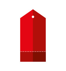 label concept represented by red tag icon. Isolated and flat illustration 