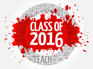 CLASS OF 2016 word cloud collage, education concept background