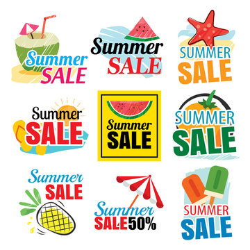 summer sale banner set
