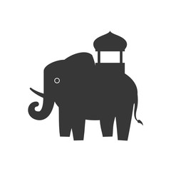 Indian culture concept represented by elephant as sacred animal icon. Isolated and flat illustration 