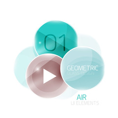 Abstract glass circles with sample text. Option info banner