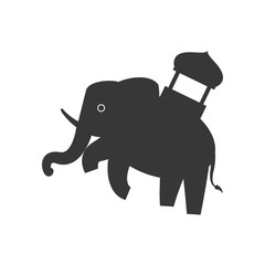 Indian culture concept represented by elephant as sacred animal icon. Isolated and flat illustration 