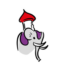 Indian culture concept represented by elephant as sacred animal icon. Isolated and flat illustration 