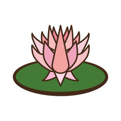 Indian flower concept represented by lotus icon. Isolated and flat illustration 