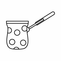 Cezve icon in outline style isolated vector illustration