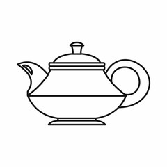 Teapot icon in outline style isolated vector illustration