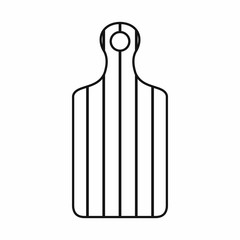 Cutting board icon in outline style isolated vector illustration