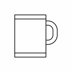 Tea mug icon in outline style isolated on white background