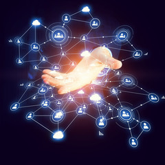 Social networking scheme . Mixed media