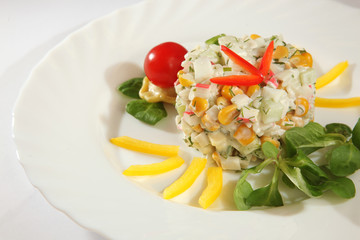 Salad with mayonnaise in Russian style