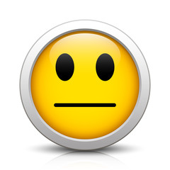 Fototapeta premium Neutral, indifferent mood, smiley, evaluation icon button