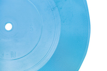 blue transparent flexi disc close up