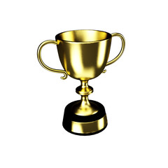 Gold cup isolated on a white background no shadows 3D illustration render