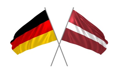 Germany and Latvia crossed flags