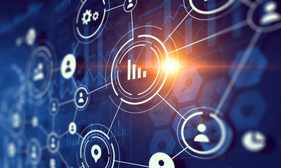 Social networking scheme . Mixed media