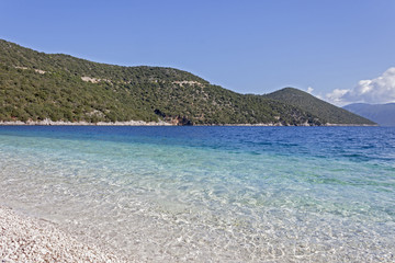 A view of the beautiful Antisamos beach (locations of the 