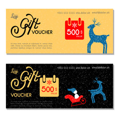 Gift voucher. Vector, illustration. Card template.