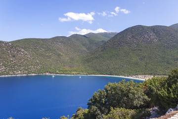 Obraz na płótnie Canvas A view of the beautiful Antisamos beach (locations of the 