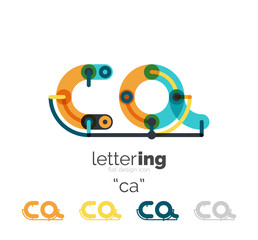 Fototapeta premium Letter logo line concept